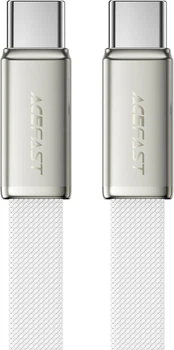 Кабель Acefast C24-03, Type-C to Type-C, 60W, 3A, Braided wire, Zinc alloy + TPE connectors, 1.2 м White (6974316286257)