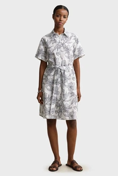 Жіноча біла лляна сукня з візерунком FLORAL Gant 36 4503511