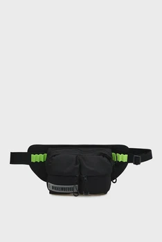 Чоловіча чорна поясна сумка SMITH Bikkembergs OS BKBO01247T