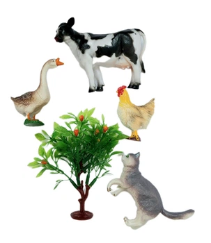 Набор домашних животных котик коровка гусь курочка (59144-3Н)