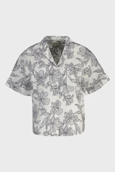 Жіноча біла лляна сорочка з візерунком FLORAL PRINT Gant 34 4300645
