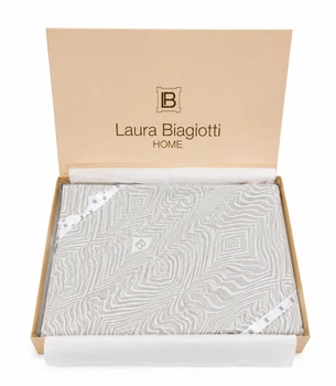 Покривало двоспальне Laura Biagiotti Home 260x270 см Жаккард сіре