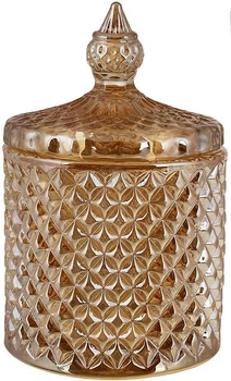 Сахарница стеклянная Crystal Glass амбер 300 мл с крышкой
