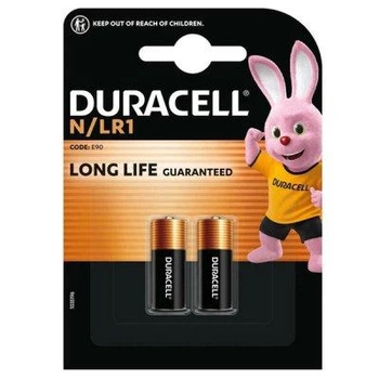Батарейки Duracell N (LR1/MN9100) 1.5V, набор 2 шт., щелочные (Alkaline) элементы питания для сигнализаций, пультов и медицинских