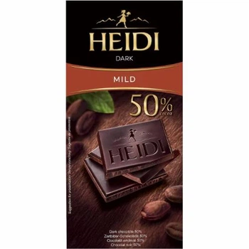 Шоколад чорний Heidi 50%, Mild - 80 g
