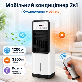 Мобильный кондиционер Germatic Air Max Pro BFX-8D-1668 2 в 1 охлаждение и обогрев 1200/3500 Вт.