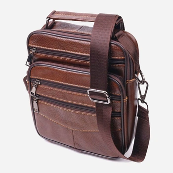 Сумка планшет через плечо мужская из натуральная кожи Vintage leather-21275 Коричневая