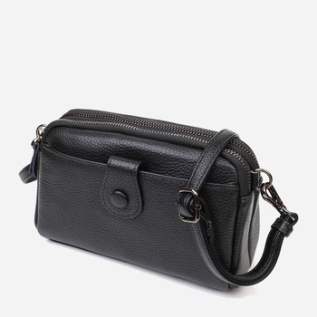 Сумка кросс боди через плечо женская из натуральная кожи Vintage leather-22086 Черная