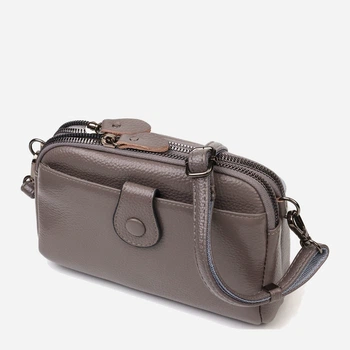 Сумка кросс боді через плече жіноча з натуральної шкіри Vintage leather-22099 Сіра