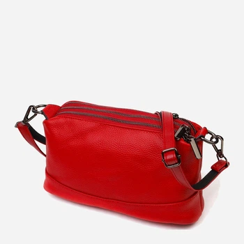 Сумка кросс боді через плече жіноча з натуральної шкіри Vintage leather-22102 Червона