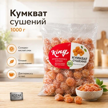 Кумкват сушений King 1 кг — солодко-кислий фруктовий снек