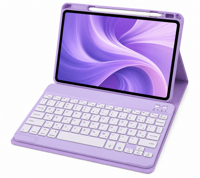 Чохол-клавіатура drivego KB-110 для iPad A16 11 2025 / iPad 10 10.9 2022 лавандовий QWERTZ з підсвічуванням