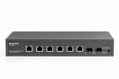 Комутатор мережевий MokerLink 10G Ethernet Switch 8 портів 10 Гбіт/с 2x SFP+ 10G 6x RJ45 10G/5G/2.5G некерований для сервера NAS
