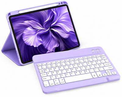 Чохол-клавіатура Vobafe KB-109 QWERTZ з тачпадом лавандовий для iPad Air 11 M4/M3/M2 та Air 5/4 10.9