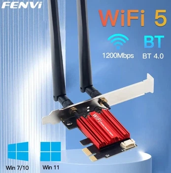 Двохдіапазонний PCIe адаптер Wi-Fi 5 + Bluetooth 4.0 Fenvi FV-AC1200S (AC1200, 2.4G/5GHz)