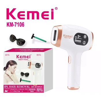 Фотоэпилятор Kemei KM-7106 белый • Домашний IPL-эпилятор для удаления волос на лице, ногах, руках, теле, подмышках и зоне бикини. 58086