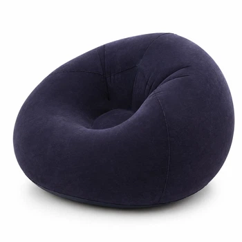 Надувне крісло-мішок Inflatable Sofa чорне • М’яке надувне крісло-пуф 110х110х85 см для дому, дачі, відпочинку та пікніка