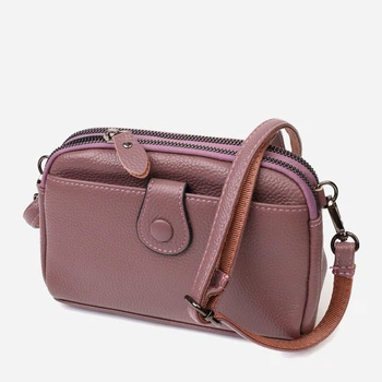 Сумка кросс боді через плече жіноча з натуральної шкіри Vintage leather-22126 Пудрова