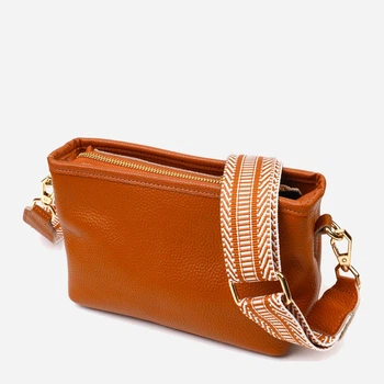 Сумка кросс боди через плечо женская из натуральная кожи Vintage leather-22139 Рыжяя
