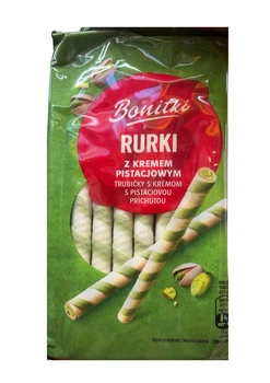 Вафельні трубочки Bonitki з фісташковим кремом 150 г