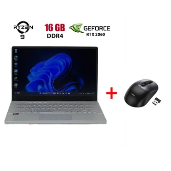 Игровой ноутбук Asus ROG Zephyrus G14 GA401IV-BR9N6 / 14" (1920x1080) IPS / AMD Ryzen 9 4900HS (8 (16) ядер по 3.0 - 4.3 GHz) / 16 GB DDR4 / 480 GB SSD / nVidia GeForce RTX 2060 Max-Q, 6 GB GDDR6, 192-bit / WebCam б/у + Подарок Беспроводная мышь HOCO GM28
