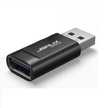 Адаптер JSAUX USB A to USB A Data Blocker, 2.4A, black (DC0001)