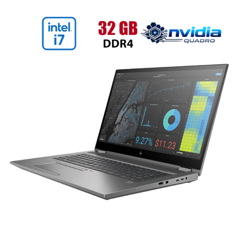 Мобильная рабочая станция HP Zbook Fury 15 G7 / 15.6" (1920x1080) IPS / Intel Core i7-10750H (6 (12) ядер по 2.6 - 5.0 GHz) / 32 GB DDR4 / 512 GB SSD / nVidia Quadro RTX 3000, 6 GB GDDR6, 192-bit / WebCam б/у
