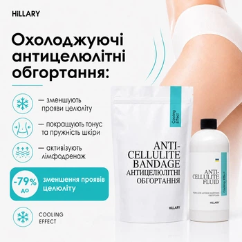 Антицелюлітні обгортання + рідина з охолоджувальним ефектом Hillary Anti-cellulite Cooling Effect (6 процедур) HI-11-497