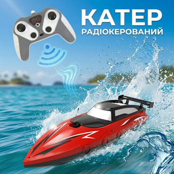 Іграшка катер човен на радіокеруванні червоний