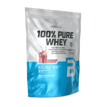 Протеїн BioTech USA 100% PURE WHEY 900 грамів полуниця