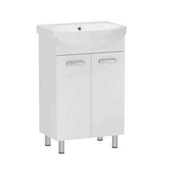 Тумба з умивальником RJ SOFT RJFU021-0156WHSET(RJFU021-0156WH+101456UA), білий/глянсовий, підлоговий, 56 см