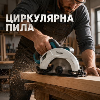 Циркулярна пила для дому та майстерні Makita HS7010 1200 Вт 185 мм , із глибиною пропилу 66 мм, підключенням пилососа для столярних, будівельних і ремонтних робіт