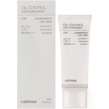 Легкий себорегулирующий солнцезащитный крем Celimax Oil Control Light Sunscreen SPF 50+ PA++++ 40мл (1150)