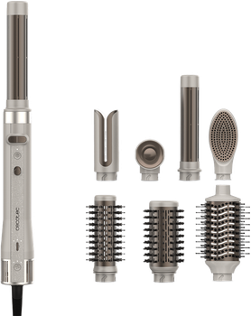  Стайлер - фен-щітка Cecotec Bamba CeramicCare 8in1 AirGlam Gyro Champagne (A01_EU01_112528)