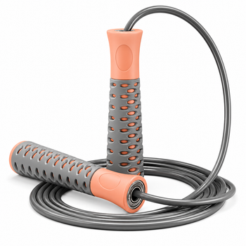 Скакалка PowerPlay 4206 Jump Rope PRO+ Сіро/Рожева (2,75m.)