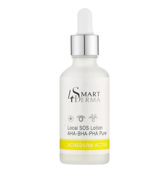Мультикислотная присушка локальная Smart4Derma Acne Derm Active LOCAL SOS LOTION АНА-BHA-PHA PURE 50мл