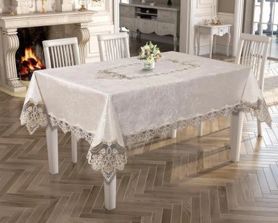 Скатерть Велюр Acme Tekstil 140x180 Melisa Krem PVS