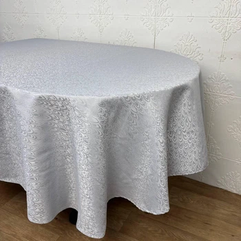 Скатертина жакардова 160х220 см oval Grey