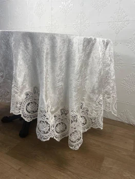 Скатерть Велюр Acme Tekstil 160x220 ovale Lux Rose Krem PVS