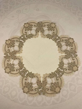 Салфетка Acme с кружевом 45*45 Lotus Krem-Kahve