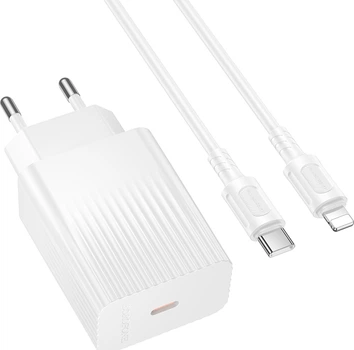 Мережевий зарядний пристрій Borofone BAS75A Source single port PD30W charger set (C to iP) (EU) White (6941991122842)
