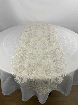 Дорожка велюровая Acme с кружевом 45*140 Diva Krem