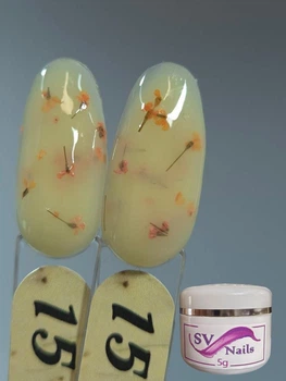 Гель з сухоцвітами для декору нігтів Flowers Gel SVN 15 (5гр) жовтий