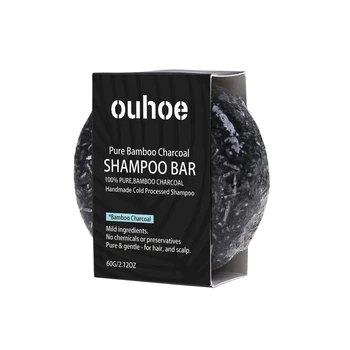 Мыло-шампунь Ouhoe с бамбуковым углем для седых волос и ухода Чёрное
