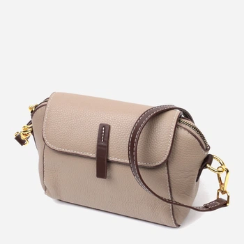 Сумка кросс боди через плечо женская из натуральная кожи Vintage leather-22267 Бежевая