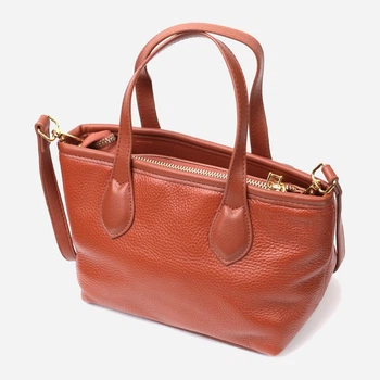 Сумка кросс боди через плечо женская из натуральная кожи Vintage leather-22285 Коричневая