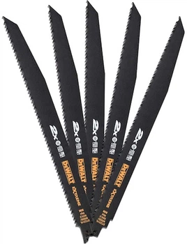 Zestaw brzeszczotów do piły szablastej DeWalt Extreme 2X Long Life BIM do drewna 305 mm 5 szt (DT2314L-QZ)