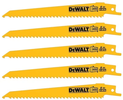 Zestaw brzeszczotów do piły szablastej DeWalt BIM do drewna 152 mm 5 szt (DT2359-QZ)