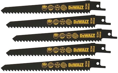 Zestaw brzeszczotów do piły szablastej DeWalt do drewna BIM 152 mm 5 szt (DT2362-QZ)