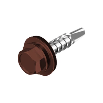 Саморіз із шайбою Metalvis RAL8070 4,8*35 мм 15 шт шоколадний